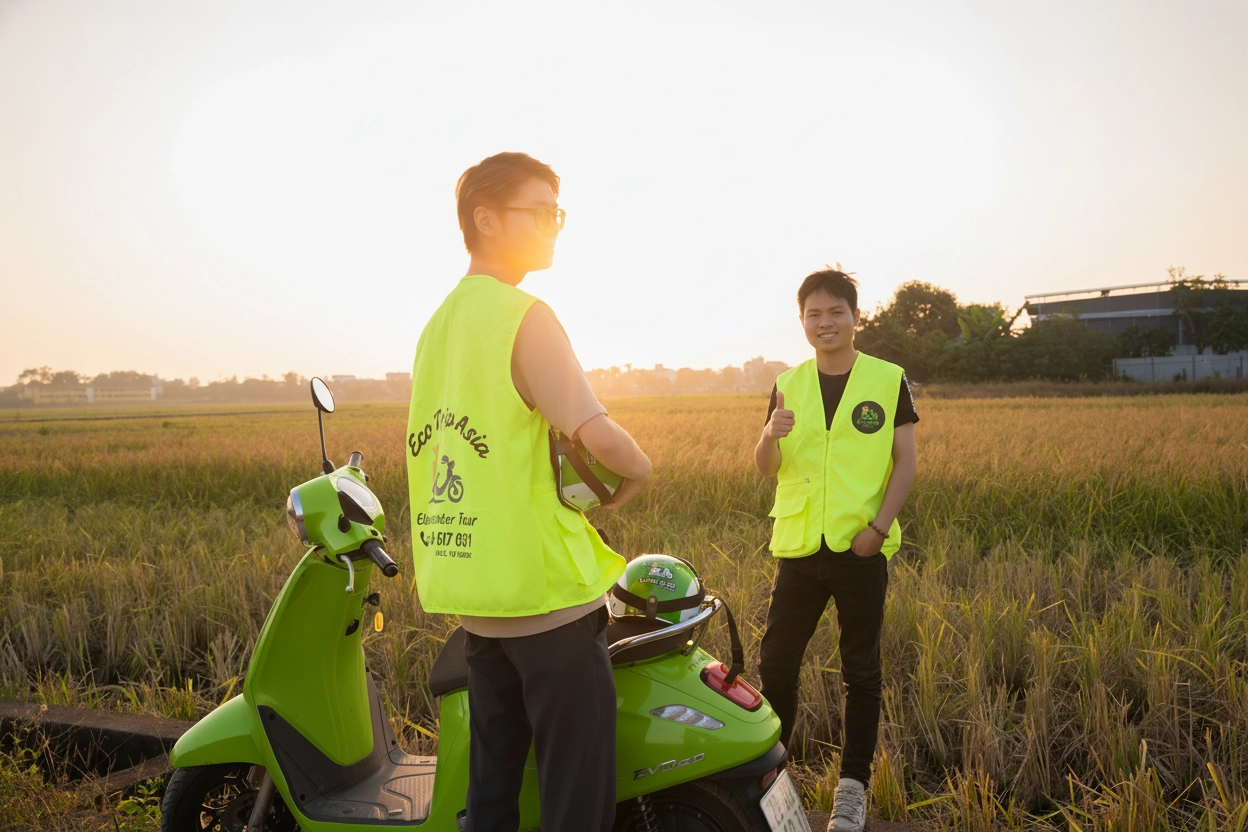 Eco Tour | Explore Hanoi City by E-Motorbike with Ao Dai Female Riders